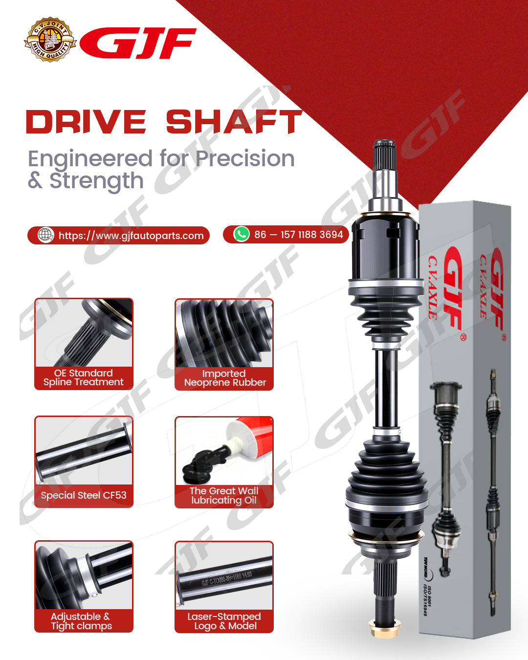 GJF Car Parts CV Axle Drive Shaft For Isuzu D-MAX  8981472450